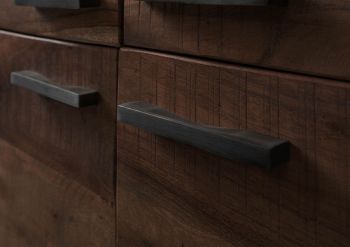Vitrine Akazie 98x40x180 dunkelbraun lackiert BARK #208
