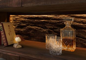Vitrine Akazie 98x40x180 dunkelbraun lackiert BARK #209