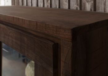 Vitrine Akazie 98x40x180 dunkelbraun lackiert BARK #209