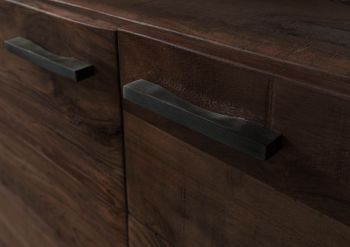 Vitrine Akazie 98x40x180 dunkelbraun lackiert BARK #209