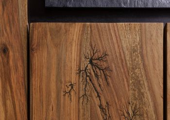 Vitrine Sheesham 100x40x190 natur unbehandelt LICHTENBERG #106