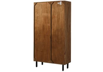 Vitrine Sheesham 100x40x190 natur unbehandelt LICHTENBERG #106