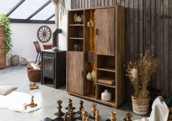 Schrank Akazie 118x40x180 natur lackiert BARK #101