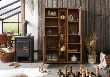 Schrank Akazie 118x40x180 natur lackiert BARK #101
