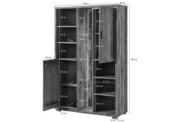 Schrank Akazie 118x40x180 natur lackiert BARK #101
