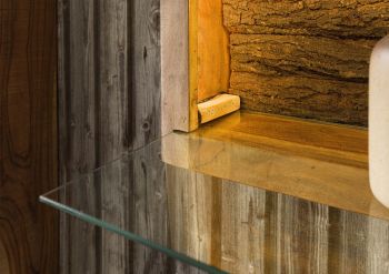 Wandregal Akazie 145x30x27 natur lackiert BARK #105