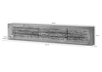 Wandregal Akazie 145x30x27 natur lackiert BARK #105