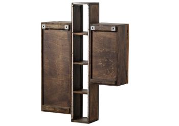 Hängeschrank Akazie / Altholz 85x26x118 braun lackiert SEVILLA #06