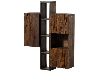 Hängeschrank Akazie / Altholz 85x26x118 braun lackiert SEVILLA #06