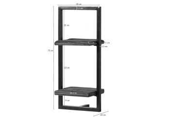 Wandregal Altholz 35x25x75 braun lackiert SEVILLA #09