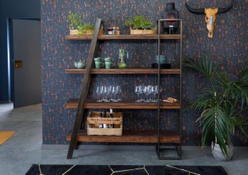 Regal Akazie / Altholz 150x40x180 braun lackiert SEVILLA #10
