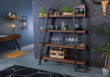 Regal Akazie / Altholz 150x40x180 braun lackiert SEVILLA #10