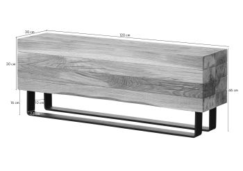 Bank Eiche 120x30x46 natur geölt LOUNGE COLLECTION #09