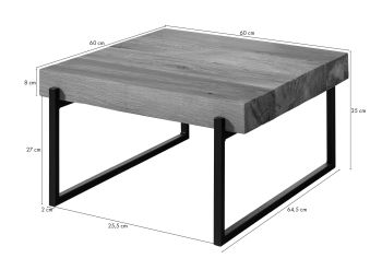 Couchtisch Eiche 60x60x35 natur geölt LOUNGE COLLECTION #04