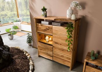Highboard Wildeiche 131x45x147 natur geölt PURE OAK #703