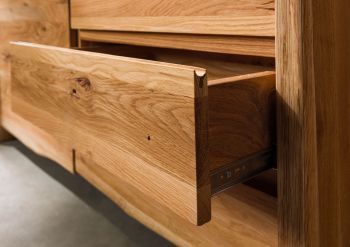 Highboard Wildeiche 131x45x147 natur geölt PURE OAK #703