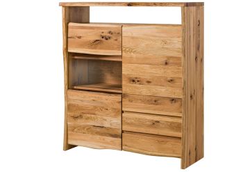 Highboard Wildeiche 131x45x147 natur geölt PURE OAK #703