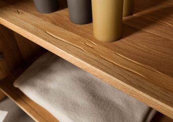 Vitrine Wildeiche 81x45x204 natur geölt PURE OAK #107