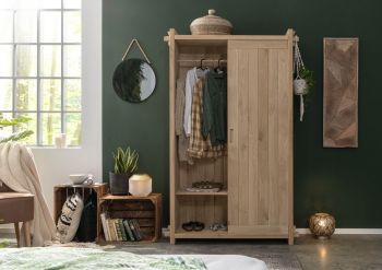 Kleiderschrank Eiche 120x45x190 natur geölt OAK HEART #21
