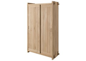 Kleiderschrank Eiche 120x45x190 natur geölt OAK HEART #21