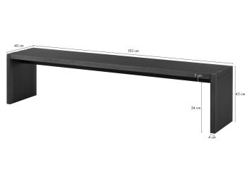 Bank Eiche 193x40x45 dunkelbraun lackiert BEAMS #85