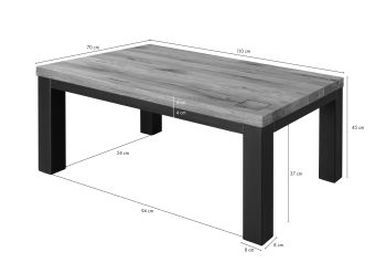 Couchtisch Wildeiche 110x70x45 natur geölt VILLANDERS #128