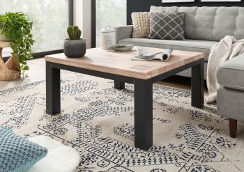 Couchtisch BALKEN Wildeiche 90x90x45 bianco geölt VILLANDERS #229