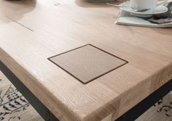 Couchtisch BALKEN Wildeiche 90x90x45 bianco geölt VILLANDERS #229