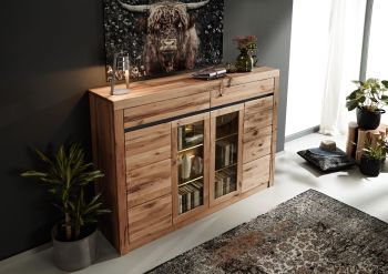 Highboard Wild-/Zerreiche 170x45x125 natur geölt MONTREUX #112