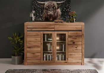 Highboard Wild-/Zerreiche 170x45x125 natur geölt MONTREUX #112