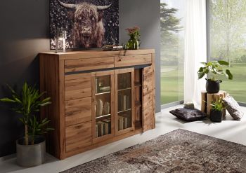 Highboard Wild-/Zerreiche 170x45x125 natur geölt MONTREUX #112