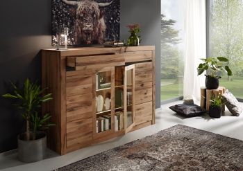 Highboard Wild-/Zerreiche 170x45x125 natur geölt MONTREUX #112