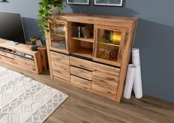 Highboard Wild-/Zerreiche 160x45x140 natur geölt MONTREUX #042