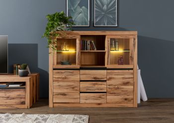 Highboard Wild-/Zerreiche 160x45x140 natur geölt MONTREUX #042