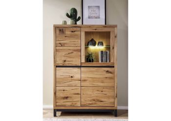 Highboard Wildeiche 103x40x148 natur geölt VILLANDERS #105