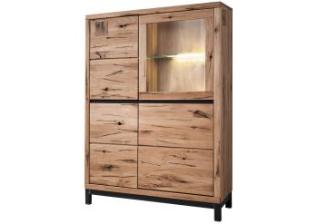 Highboard Wildeiche 103x40x148 natur geölt VILLANDERS #105