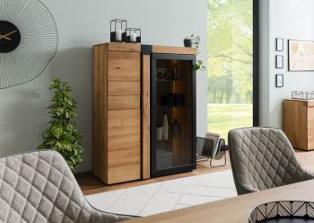 Highboard Eiche 110x45x144 natur geölt ROTTERDAM #100