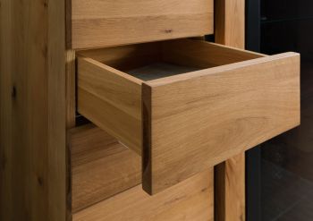 Highboard Eiche 110x45x144 natur geölt ROTTERDAM #100