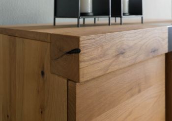 Highboard Eiche 110x45x144 natur geölt ROTTERDAM #100