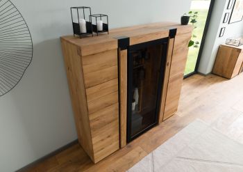Highboard Wildeiche 161x45x144 natur geölt ROTTERDAM #101
