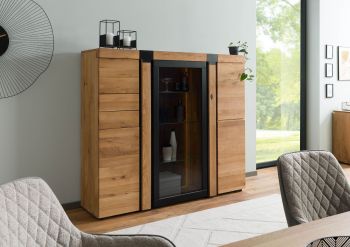 Highboard Wildeiche 161x45x144 natur geölt ROTTERDAM #101