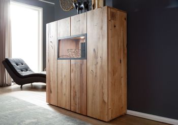 Highboard Wild-/Zerreiche 132x43x138 natur geölt FRANKFURT #117