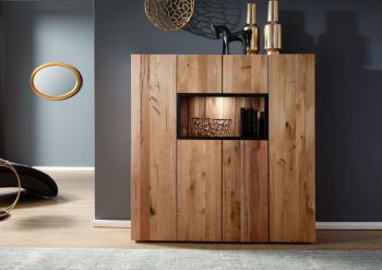 Highboard Wild-/Zerreiche 132x43x138 natur geölt FRANKFURT #117