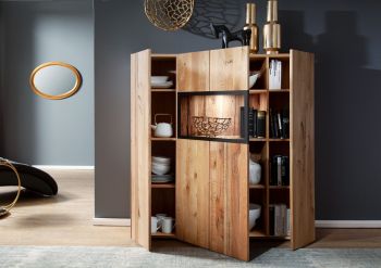 Highboard Wild-/Zerreiche 132x43x138 natur geölt FRANKFURT #117