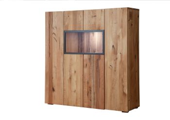 Highboard Wild-/Zerreiche 132x43x138 natur geölt FRANKFURT #117