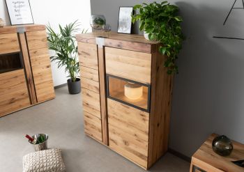 Highboard Wildeiche / Zerreiche 110x45x142 natur geölt NEW AMSTERDAM #05