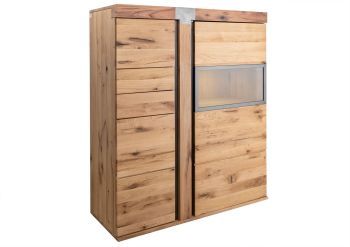 Highboard Wildeiche / Zerreiche 110x45x142 natur geölt NEW AMSTERDAM #05