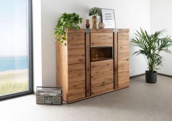 Highboard Wildeiche / Zerreiche 160x45x142 natur NEW AMSTERDAM #07