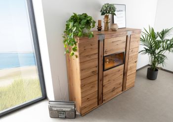 Highboard Wildeiche / Zerreiche 160x45x142 natur NEW AMSTERDAM #07