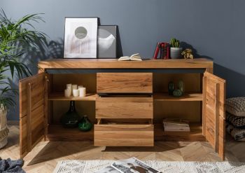 Sideboard Wild-/ Zerreiche 185x45x85 Eiche natur geölt MONTREUX  #128